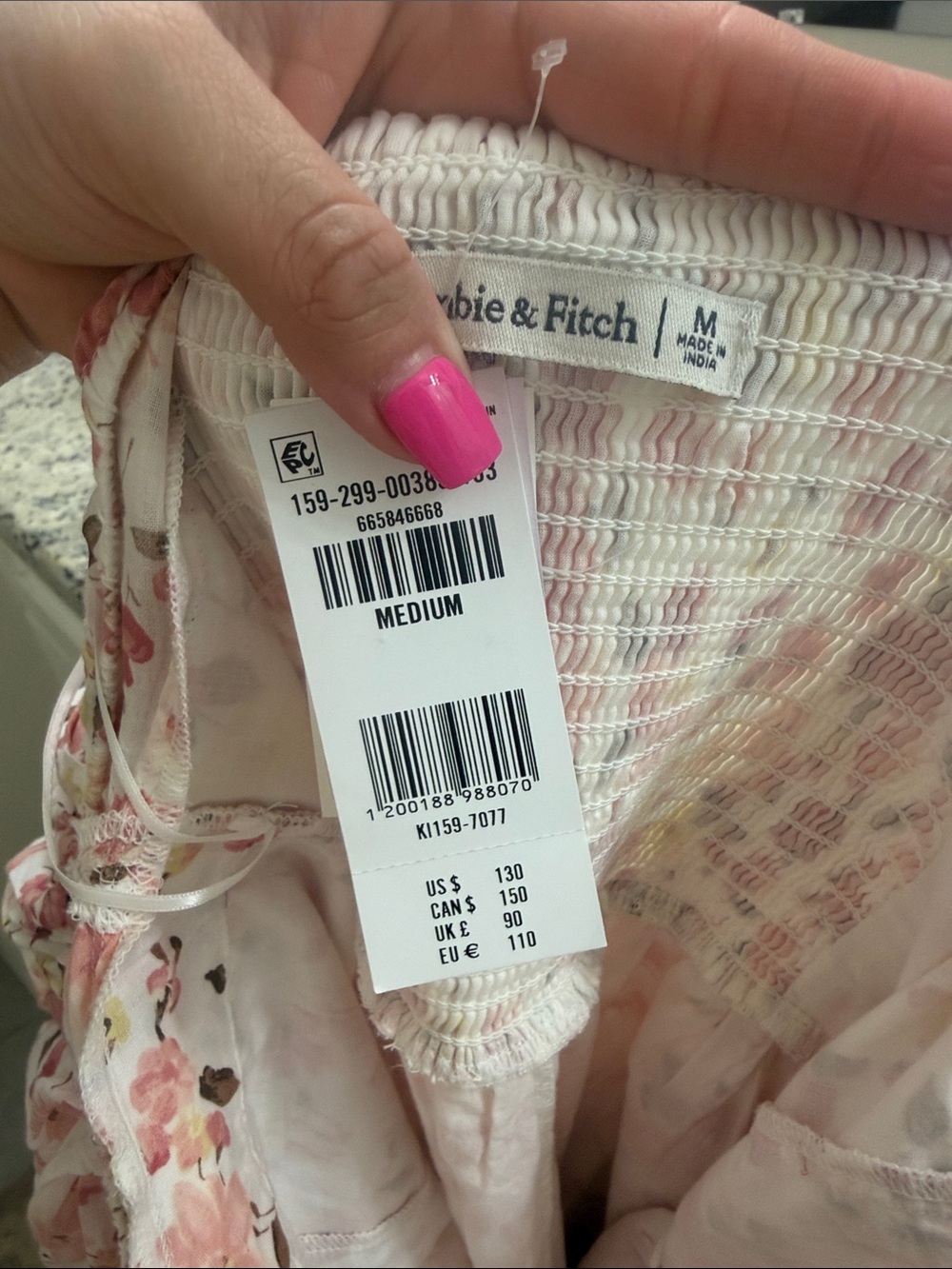 Abercrombie & Fitch Pink Floral Square-Neck Midi Dress - Picture 6 of 6